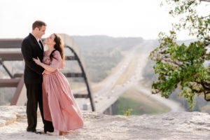Texas couples on cliff - How to your include your family in your elopement