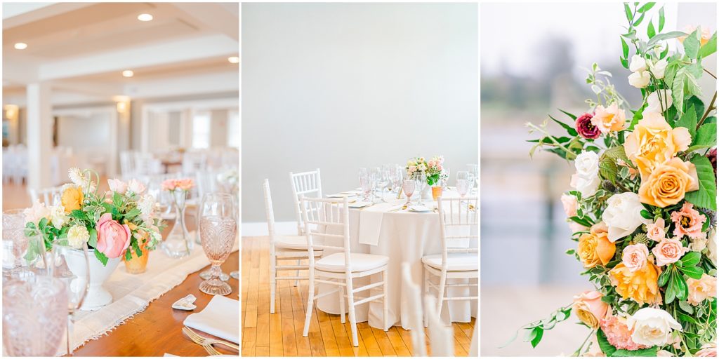 Stunning tables scapes and florals at a Maine wedding | Maine wedding planners